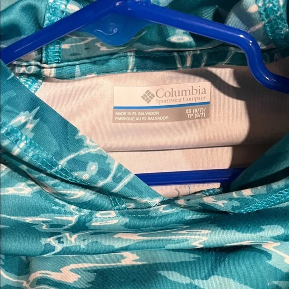 Columbia Aqua and White Patterned Hoodie - Picture 3 of 4